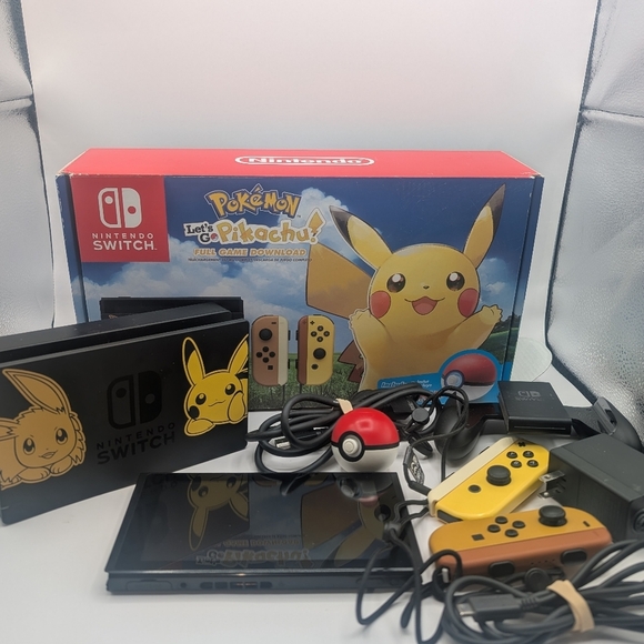 Nintendo Switch Other - Nintendo Switch Pikachu & Eevee Pokémon Lets Go! 2018 Edition with Pokeball
